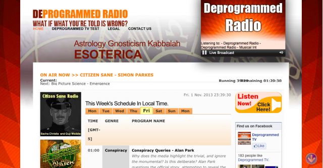Deprogrammed Radio - 24/7 the alternative web radio station  Deprogrammed Radio is the 24/7 web radio station covering Science, Suppressed Science, Alternative Geopolitics, History, Alternate History, UFOs, Exopolitics and Esoterica. The best in alternative webradio!