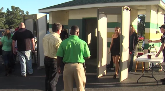TSA like Checkpoints Imposed At Homecoming Football game As Drones Surveil From Sky. 