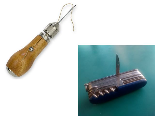 apply same technique as Speedy Sticher Stich to Multi-tool sewing awl