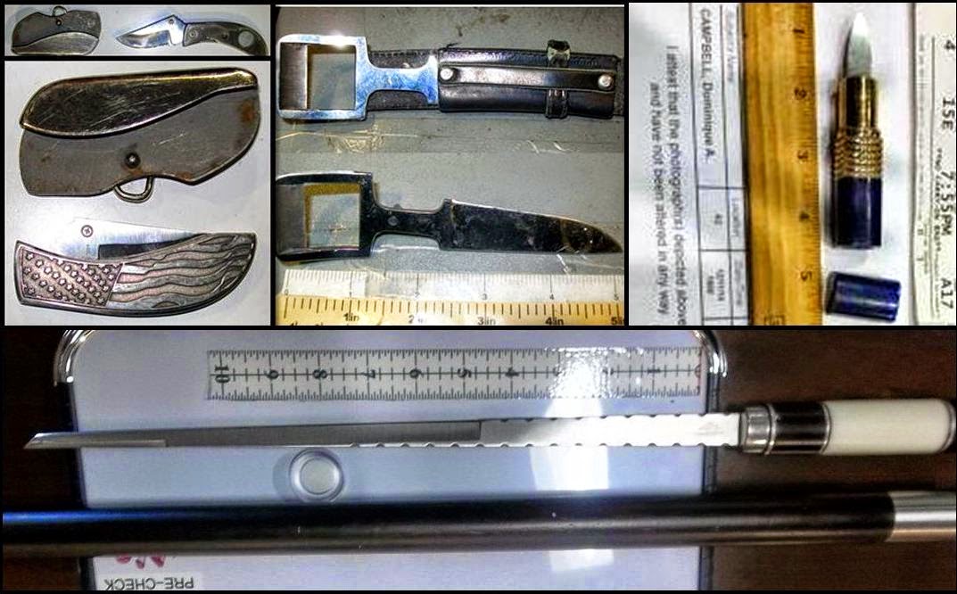 Belt Buckle Knives (OAK), Lipstick Knife (TPA), Sword Cane (FLL) Belt Buckle Knives (OAK), Lipstick Knife (TPA), Sword Cane (FLL)