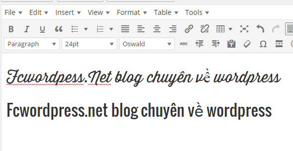 ket qua them font family vao editor wordpress