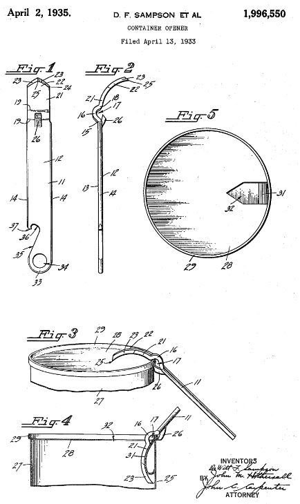 U.S. Patent 1996550 A - Figures 1 through 5